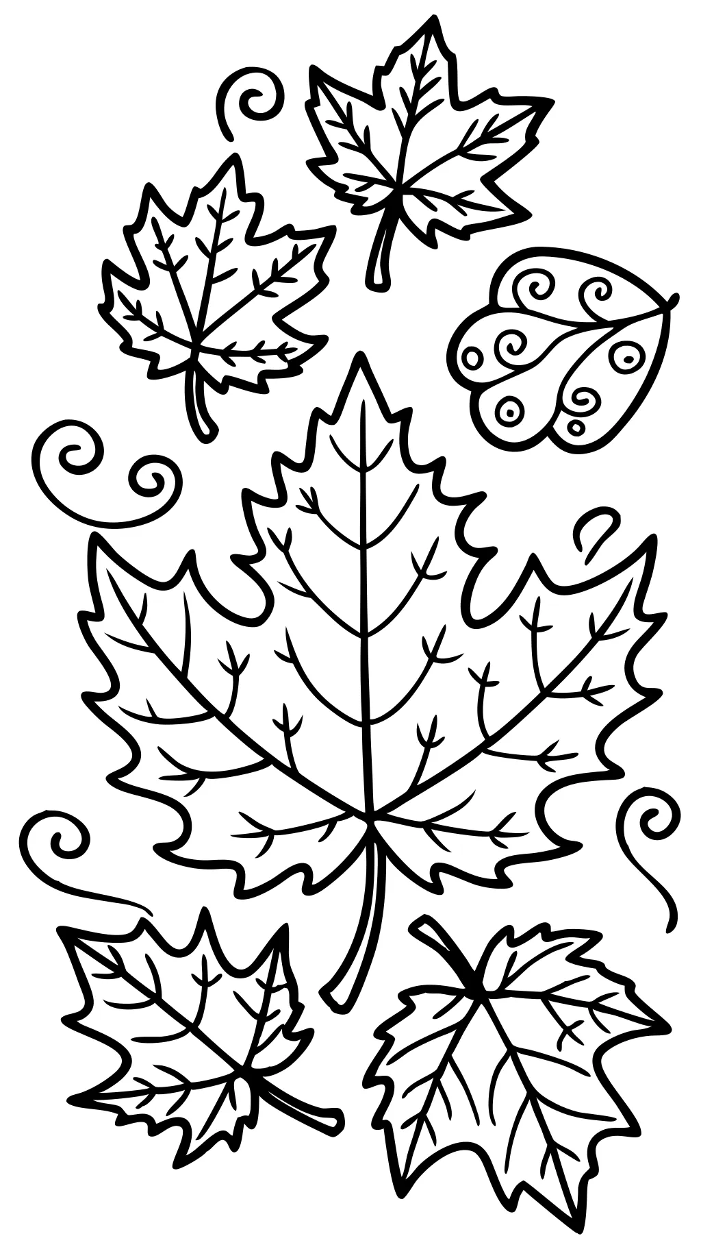 coloring pages autumn leaves